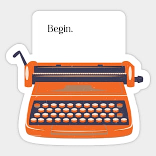 Begin Vintage Typewriter Sticker